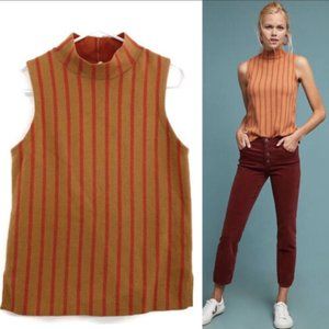 Anthropologie Moth Striped Mockneck Top